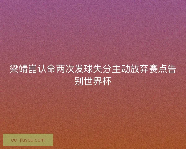 梁靖崑认命两次发球失分主动放弃赛点告别世界杯