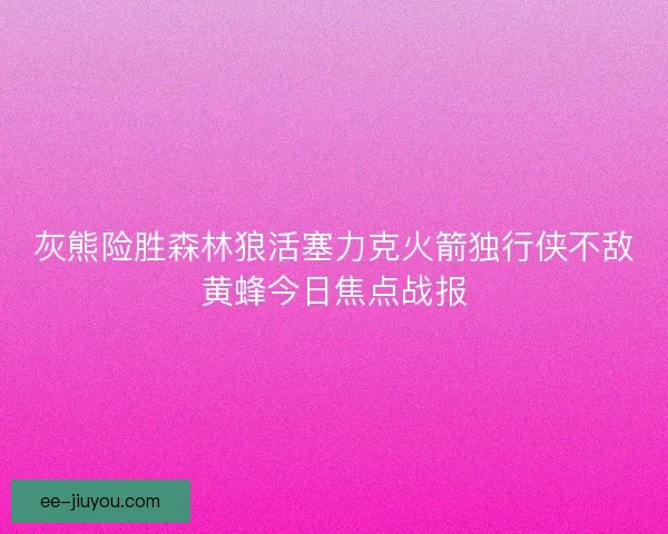 灰熊险胜森林狼活塞力克火箭独行侠不敌黄蜂今日焦点战报